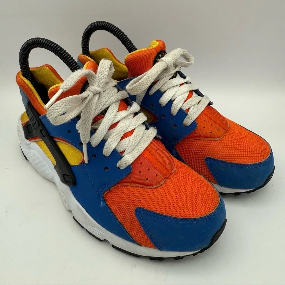 Youth Nike Huarache Run GS Hyper Royal Yellow Orange Athletic Sneakers Size 6.5Y
